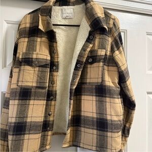 Lucky Brand Yellow and Black Plaid Jacket